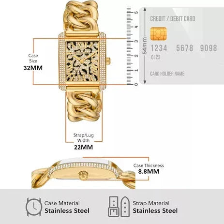 Michael Kors Emery Three Hand Leopard Print Gold Dial Gold Steel Strap Watch For Women - MK7437 Buy Now By Michael Kors