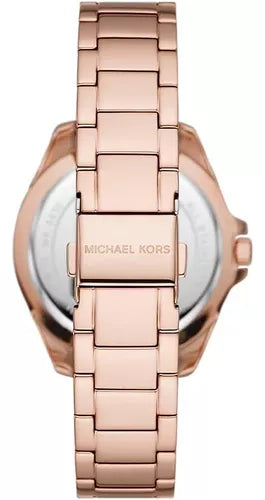 Michael Kors Kacie Three Hand Black Dial Rose Gold Steel Strap Watch for Women - MK6930 Buy Now By Michael Kors