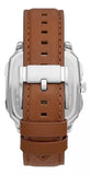 Fossil Inscription Multifunction Silver Dial Brown Leather Strap Watch for Men - BQ2658 Buy Now By Fossil