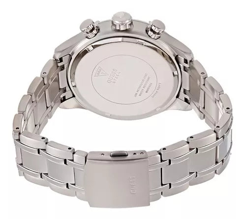 Guess Circuit Chronograph Black Dial Silver Steel Strap Watch For Men - W0968G1 Buy Now By Guess