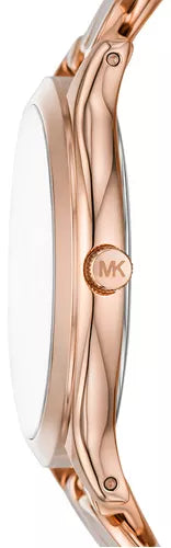 Michael Kors Runway Three-Hand Silver Dial Rose Gold Steel Strap Watch for Women - MK7473 Buy Now By Michael Kors