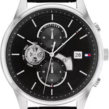 Tommy Hilfiger Weston Chronograph Black Dial Black Leather Strap Watch For Men - 1710502 Buy Now By Tommy Hilfiger