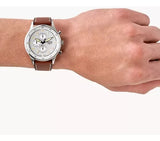 Fossil Retro Pilot Chronograph Silver Dial Brown Leather Strap Watch for Men - FS5809 Buy Now By Fossil