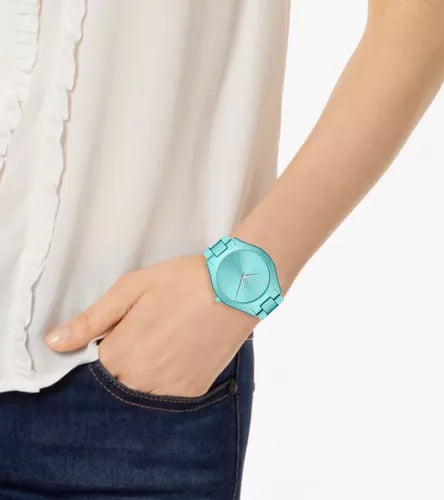 Michael Kors Slim Runway Blue Dial Blue Steel Strap Watch For Women - MK4525 Buy Now By Michael Kors