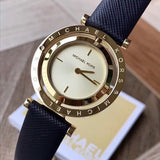 Michael Kors Averi Gold Dial Navy Blue Leather Strap Watch for Women - MK2526 Buy Now By Michael Kors