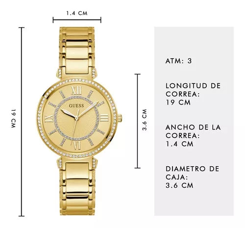 Guess Montage Quartz Gold Dial Gold Steel Strap Watch For Women - GW0588L1 Buy Now By Guess
