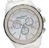 Emporio Armani Ceramica Chronograph White Dial White Ceramic Strap Watch For Women - AR1456 Buy Now By Emporio Armani