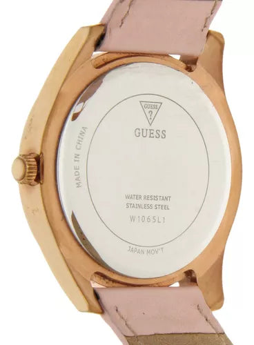 Guess Wonderlust Beige Dial Pink Leather Strap Watch for Women - W1065L1 Buy Now By Guess