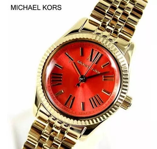 Michael Kors Lexington Quartz Orange Dial Gold Steel Strap Watch For Women - MK3284 Buy Now By Michael Kors