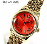 Michael Kors Lexington Quartz Orange Dial Gold Steel Strap Watch For Women - MK3284 Buy Now By Michael Kors