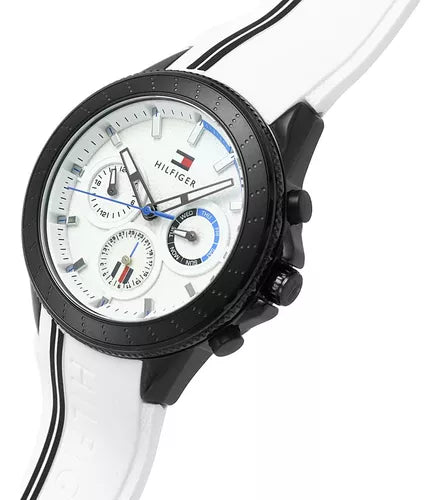 Tommy Hilfiger Aiden Chronograph White Dial White Rubber Strap Watch For Men - 1791862 Buy Now By Tommy Hilfiger
