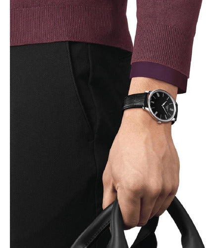 Tissot T Classic Bridgeport Black Dial Black Leather Strap Watch For Men - T097.410.16.058.00 Buy Now By Tissot