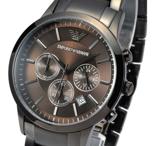 Emporio Armani Classic Chronograph Grey Dial Grey Steel Strap Watch For Men - AR2454 Buy Now By Emporio Armani
