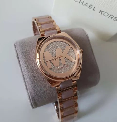 Michael Kors Janelle Three Hand Rose Gold Dial Two Tone Steel Strap Watch For Women - MK7089 Buy Now By Michael Kors
