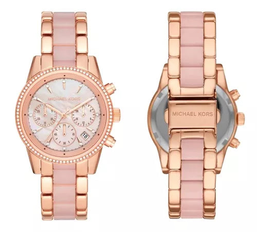 Michael Kors Ritz Chronograph Mother of Pearl White Dial Two Tone Steel Strap Watch For Women - MK6769 Buy Now By Michael Kors