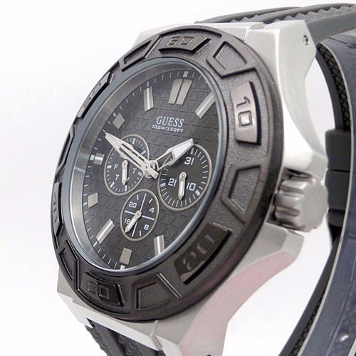Guess Force Grey Dial Grey Rubber Strap Watch For Men - W0674G8 Buy Now By Guess