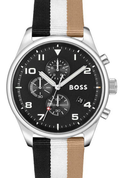 Hugo Boss Allure Chronograph Black Dial Multicolor Nylon Strap Watch for Men - 1513963 Buy Now By Hugo Boss