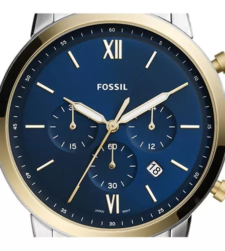 Fossil Neutra Chronograph Blue Dial Two Tone Steel Strap Watch for Men - FS5706 Buy Now By Fossil