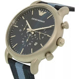 Emporio Armani Luigi Chronograph Quartz Blue Dial Blue Nylon Strap Watch For Men - AR1949 Buy Now By Emporio Armani
