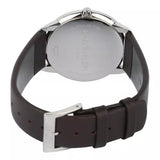 Calvin Klein Minimal Silver Dial Brown Leather Strap Watch for Men - K3M211G6 Buy Now By Calvin Klein