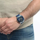 Guess Genesis Multi Function Analog Blue Dial Blue Rubber Strap Watch For Men - W1254G1 Buy Now By Guess