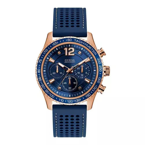Guess Fleet Blue Dial Blue Rubber Strap Watch for Men - W0971G3 Buy Now By Guess
