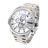 Diesel Mega Chief Chronograph White Dial Silver Steel Strap Watch For Men - DZ4477 Buy Now By Diesel