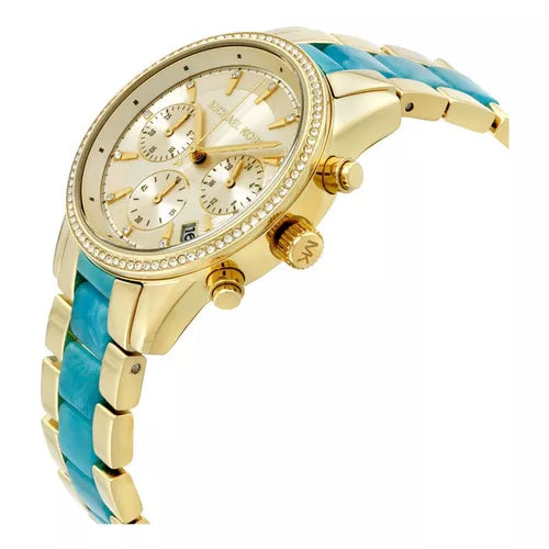 Michael Kors Ritz Gold Dial Two Tone Steel Strap Watch for Women - MK6328 Buy Now By Michael Kors