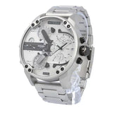 Diesel Mr. Daddy Chronograph Silver Dial Silver Steel Strap Watch For Men - DZ7421 Buy Now By Diesel