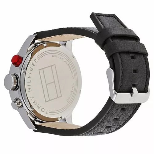 Tommy Hilfiger Trent Multifunction White Dial Black Leather Strap Watch for Men - 1791138 Buy Now By Tommy Hilfiger