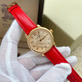 Burberry The Classic Gold Dial Red Leather Strap Watch for Women - BU10102 Buy Now By Burberry