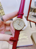 Burberry The Classic Gold Dial Red Leather Strap Watch for Women - BU10102 Buy Now By Burberry