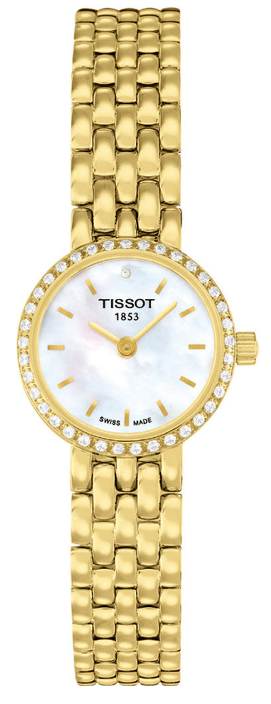 Tissot T-Lady Lovely Mother of Pearl Dial Gold Steel Strap Watch For Women - T058.009.63.116.00 Buy Now By Tissot