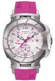Tissot T Race Chronograph White Dial Pink Rubber Strap Watch for Women - T048.217.17.017.01