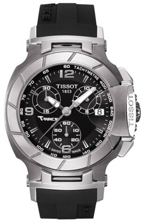 Tissot T Race Chronograph Black Dial Black Rubber Strap Watch for Women - T048.217.17.057.00 Buy Now By Tissot