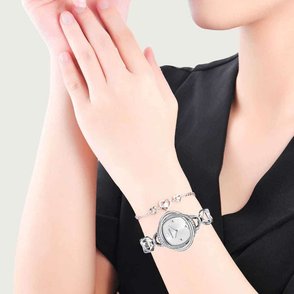 Swarovski Crystal Flower Silver Dial Silver Steel Strap Watch for Women - 5547622 Buy Now By Swarovski