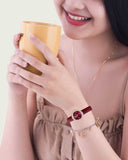 Swarovski Crystal Flower Red Dial Red Leather Strap Watch for Women - 5552780 Buy Now By Swarovski