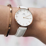 Daniel Wellington Petite Bondi White Dial White Leather Strap Watch for Women - DW00100189 Buy Now By Daniel Wellington