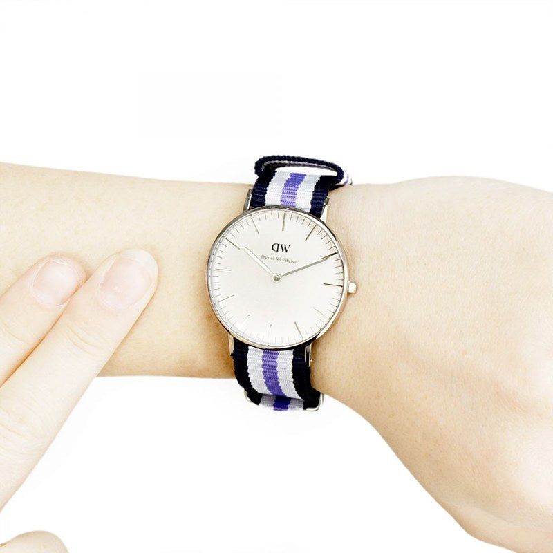 Daniel Wellington Classic Trinity White Dial Three Tone Nylon Strap Watch For Women - 0609DW Buy Now By Daniel Wellington