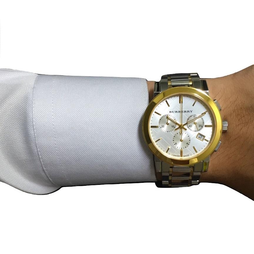 Burberry The City White Dial Two Tone Steel Strap Watch for Men - BU9751 Buy Now By Burberry