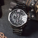 Diesel Mega Chief Chronograph Black Dial Black Steel Strap Watch For Men - DZ4283 Buy Now By Diesel
