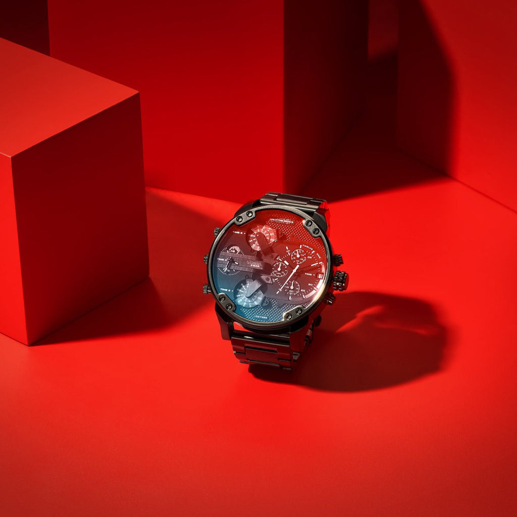 Diesel Mr Daddy 2.0 Chronograph Black Dial Black Steel Strap Watch For Men - DZ7395 Buy Now By Diesel