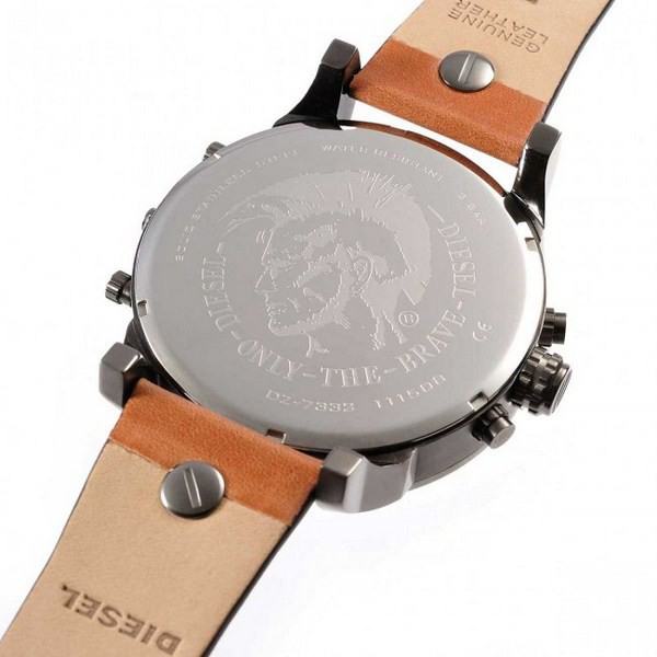Diesel Mr Daddy 2.0 Chronograph Black Dial Brown Leather Strap Watch For Men - DZ7332 Buy Now By Diesel