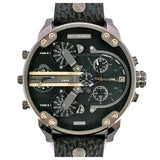 Diesel Mr Daddy 2.0 Chronograph Black Dial Black Leather Strap Watch For Men - DZ7348 Buy Now By Diesel