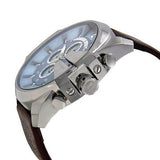 Diesel Mega Chief Chronograph Blue Dial Brown Leather Strap Watch For Men - DZ4281 Buy Now By Diesel