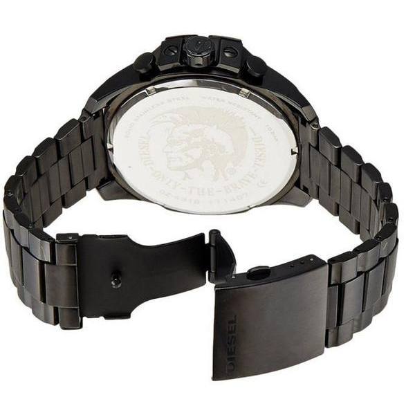 Diesel Mega Chief Chronograph Black Dial Black Steel Strap Watch For Men - DZ4283 Buy Now By Diesel