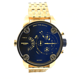 Diesel Mr Daddy Blue Dial Gold Steel Strap Watch For Men - DZ7347 Buy Now By Diesel