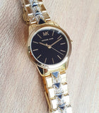 Michael Kors Runway Mercer Quartz Black Dial Two Tone Steel Strap Watch For Women - MK6672 Buy Now By Michael Kors