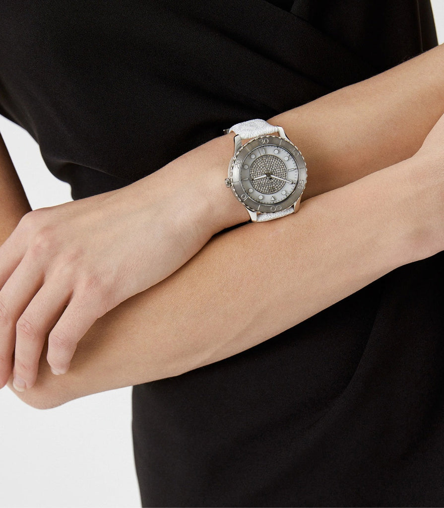 Michael Kors Runway Three Hand White Dial White Leather Strap Watch For Women - MK6998 Buy Now By Michael Kors