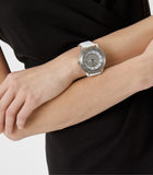 Michael Kors Runway Three Hand White Dial White Leather Strap Watch For Women - MK6998 Buy Now By Michael Kors